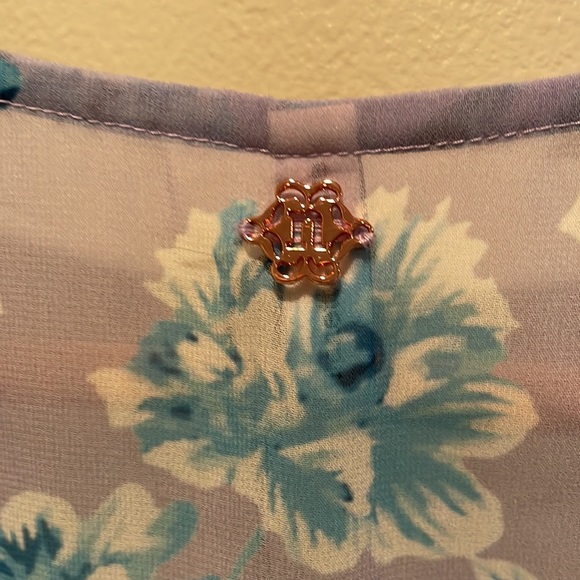 NWT (XS) Nanette Lepore swim wrap in lilac turquoise gold fringe tassels kaftan - Picture 8 of 14